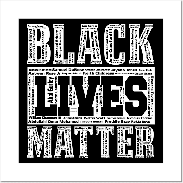 Black Lives Matter With Names - Never Forget, Say Their Names Wall Art by SiGo